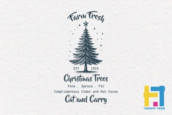 Farm Fresh Christmas Tree Vintage SVG