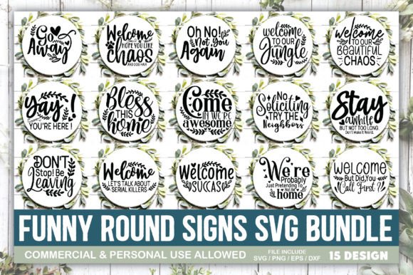 Funny Round Signs SVG Bundle Review for Embroidery Projects