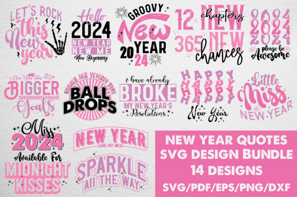 Pink New Year SVG Bundle Design: Hands-On Review